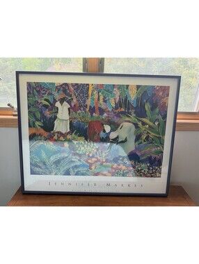 Vintage 1993 Jennifer Markes Tropical Harvest Framed Art Print 90s Colorful